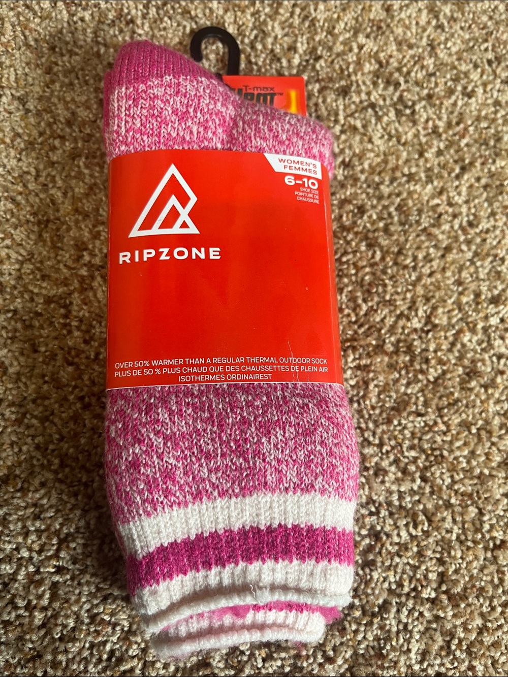 Women's Pink Marled Thermal Socks O/S NWT